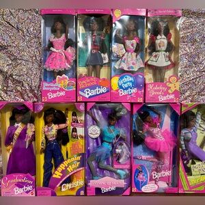 Vintage Barbie Special Edition Dolls - Pink, Purple, Blue Attire